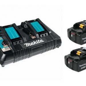 2x Makita 5.0ah Batteries & Dual Charger